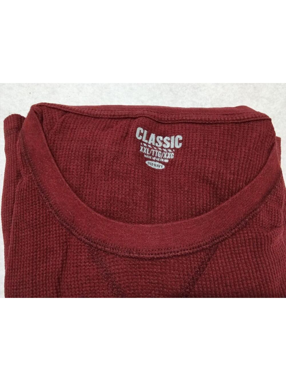 Old Navy Classic Thermal Long Sleeve Shirt XXL Burgundy